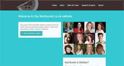 Desktop Screenshot of nutritionist.co.za